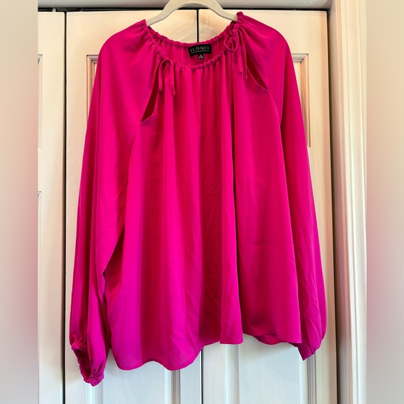 Eloquii pink top with neck ties, 20 - Picture 1 of 11